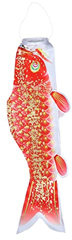 Veemoon 3d Gold Foil Carp Banner Japanese Koi Fish Flag Decorative Hanging Streamer for Festival Party Garden 70cm Single Piece