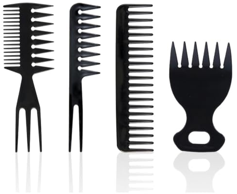 Pettine Capelli, Pettine Capelli Da Uomo Denti Larghi, Professionale Antistatico Styling Pettini Per Capelli Set Per Casa Salone Viaggiare Parrucchieri, 4pcs