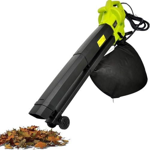 Soplador de hojas al vacío, aspiradora de hojas de jardín 3 en 1, aspiradora y trituradora de jardín de 3000 W con bolsa recolectora de hojas de 40 L, velocidad del viento de 270 km/h, para patio, c