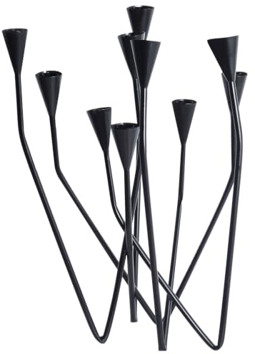 Kerzenständer für 10 Kerzen Metall schwarz minimalistische Deko Matosinhos
