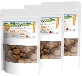 Bellfor Gelenke & Knochen Hundesnack mit Ovopet 3 x 150 g, Großpackung - zur Unterstützung von Gelenkfunktion und Beweglichkeit. Gelenk Hundeleckerli mit Kollagen, Chondroitinsulfat und Glucosamin
