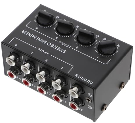 LIGIGWASH Mezclador De Audio Pasivo De Canales Mezclador De Audio Portátil De Línea Estéreo Para Conciertos y Grabaciones