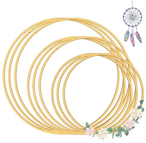 SHBAOCH 9 Stück Metallringe zum Basteln Deko,20/25/30cm Silber Drahtringe AufhäNgen für Traumfänger Basteln Hochzeitskranzdekor Wandbehang Floristikdeko Weihnachtskranz
