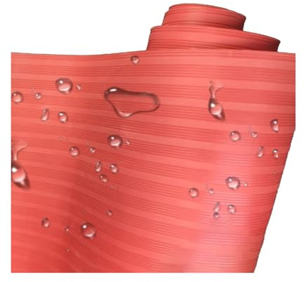 Tappetino in Gomma per Pavimenti, Tappetino Industriale per Pavimenti, Pannello Isolante in Gomma, Foglio/Cuscinetto Antiscivolo a Strisce Rosse (500x100 cm)