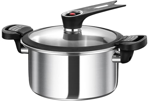 Alieux A Presión - Olla Multifuncional De Acero Inoxidable, Tarro De Presión Familiar De Doble Mango | Accesorios De Cocina De Cocción Rápida Para Comer De Carne Estofados De Carne D