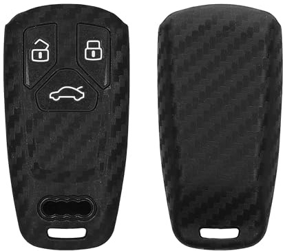 kwmobile Custodia Coprichiave Compatibile con Audi con 3 tasti Smart Key (solo Keyless Go) Cover - Copritelecomando Chiave Auto - Copri Chiavi Macchina Effetto Carbonio