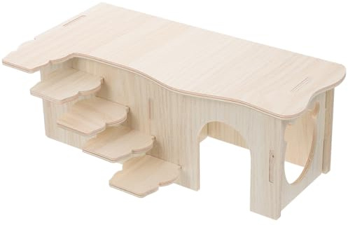 VICASKY Meerschweinchenhaus mit Rampe Mehrkammeriges Kleintier Versteck für Hamster Frettchen und Zwergkaninchen Dekoratives Haustierhaus zur Stressreduktion und Aktivitätsförderung
