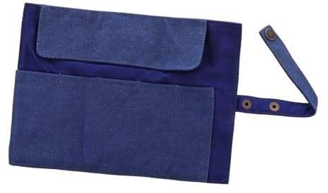 POPETPOP Organizador de Relojes de Lona Azul para Viaje Gran Capacidad y Diseño Delgado, Estuche Portátil y Lavable para Almacenar hasta Cinco Correas de Reloj
