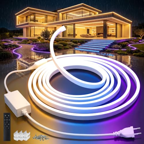 SUCIKORIO 20m Neon LED List 220V Dimmbar Silikon Utomhus Vattentät IP65