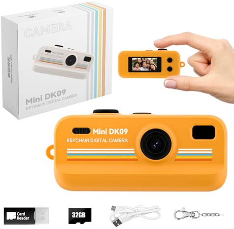 Mini Vintage Digital Camera 2K Video 16X Digital Zoom LED Light | Compact Keychain Camera Retro Filters One Touch Control Pocket Size Camera for Kids Teens Gift Idea