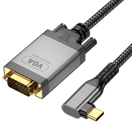 Geavonyg Premium Braided USB C VGA Converter 2Meters for Seamlessly Highly Definition Presentations 1080P Type C to VGA Cable