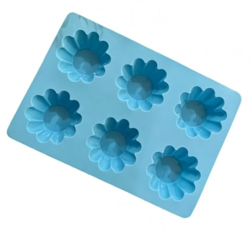 RIZGHWOY Stampo in Silicone a Forma di Tazza, Teglia per Cupcake da 6 Tazze, Tortiera Scanalata per Crostate All', Torte, Cioccolatini e Saponi Fatti a Mano