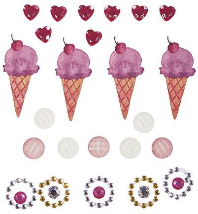 Rayher 60591000 Deko-Sticker: Eis, sort. 0,5-3,5cm, SB-Btl 24Stück