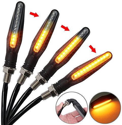 Proster MY214, Indicatori di direzione a LED, impermeabili, DC 12V, Nero, 4 Pezzi