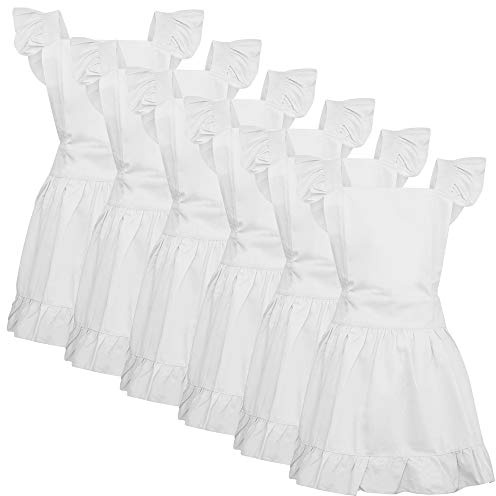 aspire Weiße Schürze Maid Retro Schürze Baumwolle French Maid Apron für Kochen Backen