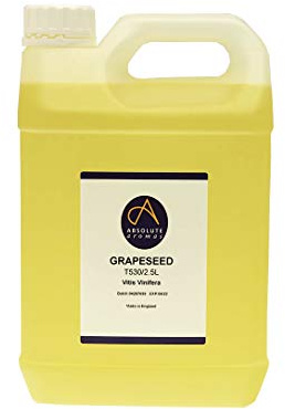 Absolute Aromas Huile de Pépins de Raisin 2.5 L - Pure, Naturelle, Pressée à Froid, Sans Cruauté, Végétalienne, sans OGM - Huile de Base de Massage et Hydratant Naturel