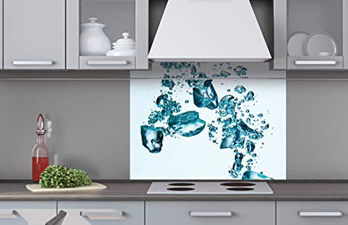 Dimex Küchenrückwand Verbundplatte EISWÜRFEL 80 x 60 cm | Spritzschutz Küche für Herd & Spüle | Premium Qualität Acrylglas, Stärke 5 mm - Made in EU