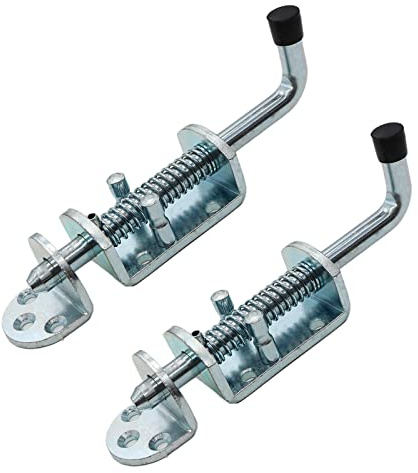 2 Packs 6.5 Inch Heavy Duty Spring Loaded Latch Pin, Sliding Barrel Bolt Door Lock for Chests/Cabinets/Utility Trailer Gate, 2mm Thickened Interior and Outdoor Latch
