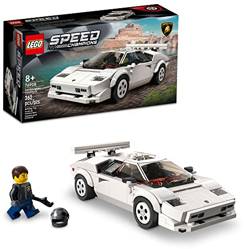 LEGO Speed ​​Champions 76908 - Kit da costruzione Lamborghini Countach, modello da collezione dell'iconica supersportiva degli anni '70 per bambini dagli 8 anni in su (262 pezzi)