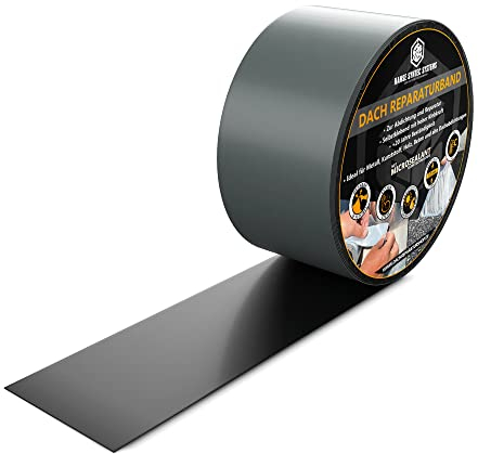 HSS Dach Reparaturband selbstklebend mit MicroSealant Klebstoff – für Dach & Abdichtungen – wasserdichtes Klebeband – Grau – 50 mm x 5 m
