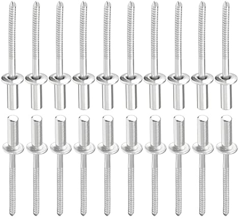 DTGN 4mm x 13mm (DXL) Blind Rivets - 100Pack - Good for Machinery Joining - 304 Stainless Steel Dome Closed End Rivet