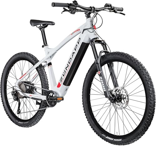 ZÜNDAPP Z898 E-Bike E Mountainbike 27,5 Zoll Pedelec 170-190 cm Hardtail MTB 10 Gang Elektro Fahräder Scheibenbremsen (weiß/rot, 48 cm)