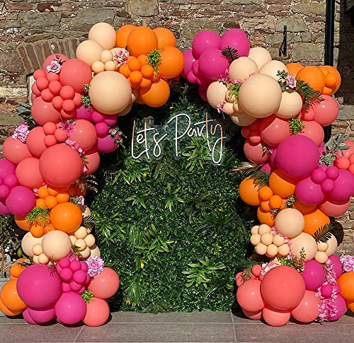 Beaumode Tropical Luau Balloon Garland Arch Kit for Hawaiian Beach Pool Theme Aloha Birthday Pink Citrus Bridal Shower Bachelorette Party Backdrop Decorations and Suppliers (Rose Orange Blush)