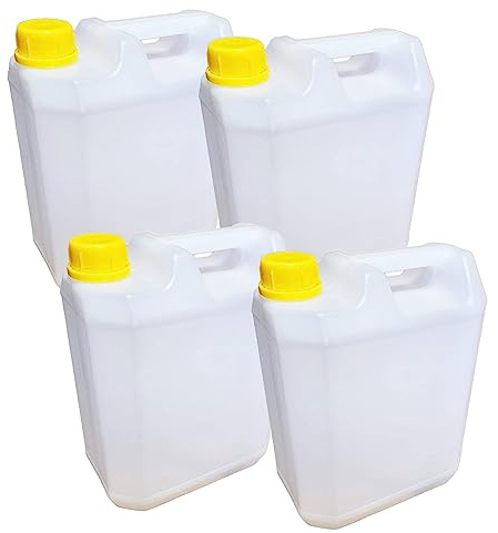 Erhard-Trading 4 bidones de agua de 5 litros = 20 litros de plástico, bidón vacío, bidón de plástico