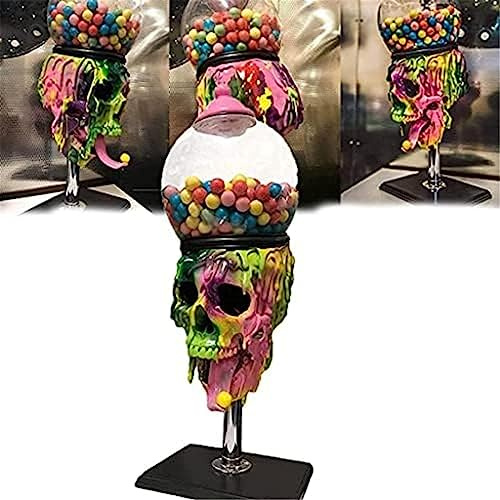 Die Totenkopf-Kaugummiautomat, Süßigkeitenspender, Kunstharz, Kunsthandwerk, Kaugummi, Totenkopf-Automat, Verkaufsautomat, Gumball, Halloween, Büro, Schreibtisch-Dekoration,Constructive23