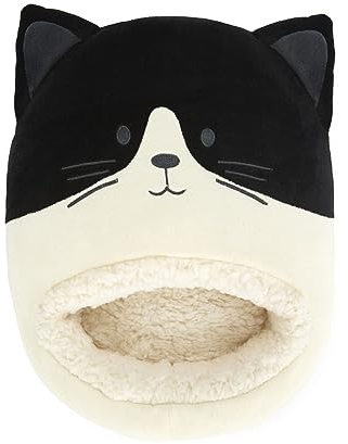 Balvi Calientapies Kitty FRAC Color Negro y Blanco Un Gato Que te Mantiene Caliente Poliéster 20x33x3