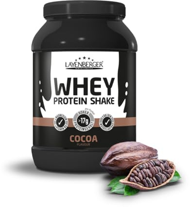 Layenberger WHEY Protein Shake Cocoa (1x750 g) | Molkeneiweißkonzentrat für Muskelaufbau, 66 % Eiweiß, 14,7 % BCAA