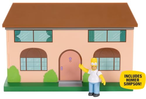 DIE Simpsons Wohnzimmer-Diorama-Haus-Spielset von JAKKS Pacific, inkl. 6 cm großer Homer-Figur und Zubehör, lustige interaktive Funktionen, für Kinder und Sammler