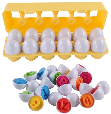 Rshuhx Easter Egg Toy Gifts for Kids Matching Eggs Sensory Colour & Number Easter Presents for Toddlers Recognition Sorting Toy Montessori Toys Educational Fine Motor Skill for 1 2 3 4 Years