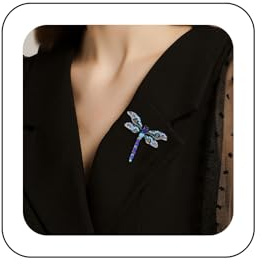 Wendalern Rhinestone Libélula Broche Alfiler Diamante Cz Insecto Libélula Alfiler Azul Cristal Dragón Moscas Solapa Pin Ramo De Novia Broche De Ropa Ramillete De Joyería Para Las Mujeres Niñas