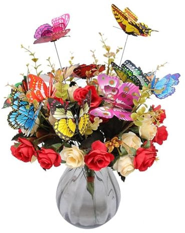 Piquets pour Papillons, 30 pc de Ensemble de Piquets de Papillons de Jardin colorés, Design réaliste à Deux Couches, décorations de Papillons imperméables pour Le Jardin, la Plantation