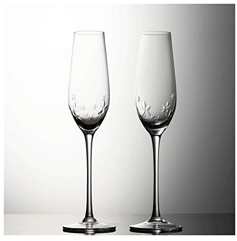 Generic Exquisita Copa de Champán Tallada, Copa de Vino Dulce, Copa de Vino Tinto Espumoso, Elegante Cristalería Y Utensilios Secos 4 Piezas 200Ml