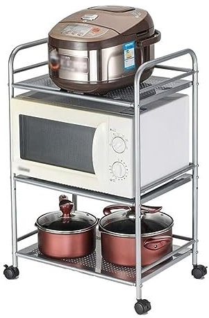 Scaffale Organizer da Cucina Scaffale Per Forno A Microonde A 3 Ripiani In Acciaio Inox, Ripiano Per Forno A Microonde, Cuociriso, Supporto Per La Conservazione Del Forno Organizzatore Da Cucina