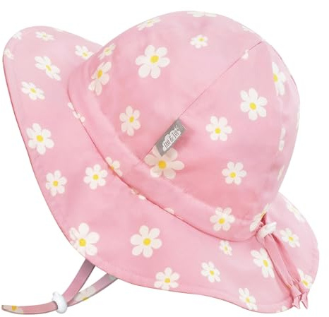 Jan & Jul, Cappello da sole regolabile in cotone con protezione UPF 50+ per bambine, 0-6 mesi