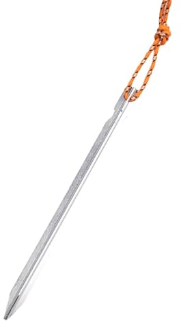Estacas de tienda robustas – Estacas de tienda de campaña | Estacas de de | aluminio de 7 pulgadas con cuerdas de tracción | Estacas de tienda resistentes, estacas de toldo duraderas para acampar