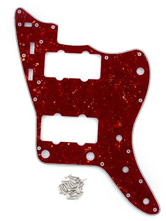 FLEOR Guitar Parts Schlagbrett mit 13 Löchern, passend für American Made Vintage FD JM Style 65/60s Gitarre, 4-lagig, rote Schildpatt-Hülle