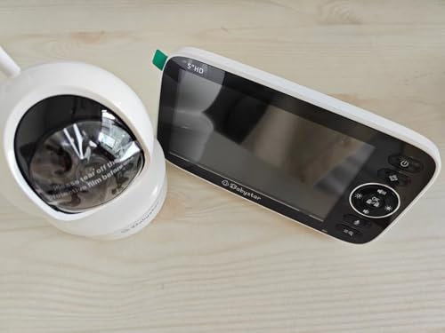 Babystar Babyphone mit Kamera 5 Zoll 720P HD-Video Babyphone ohne WLAN mit Kamera und Audio 4000 mAh Akku, Vox-Funktion Temperatursensor Nachtsicht-Video-Babyfon, 2-Wege-Audio