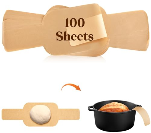Marspark 100 Pcs Parchment Paper Bread Sling, Oval