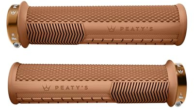 Peaty's Monarch-Griffe – Pilz oder Rändel/dick oder dünn – Trail-Komfort, langlebig, ergonomische Fingerstangen, unterstützt Daumenpolster, den ganzen Tag, jedes Gelände, feststellbarer Griff, MTB