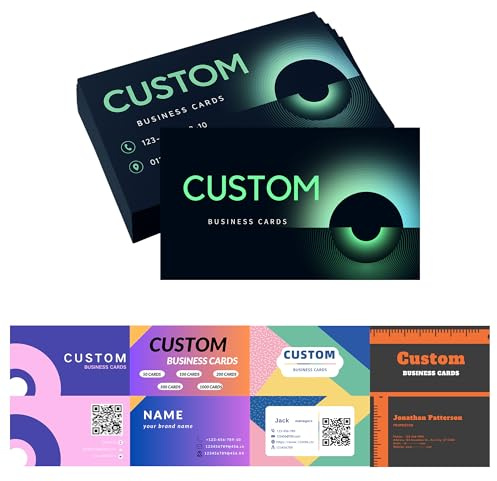 Benutzerdefinierte Visitenkarten Personalisierte Visitenkarte für kleine Unternehmen, beidseitiger Druck, wasserfeste Vorder- und Rückseite, individuelles Logo/Text/QR-Code (100-2000 pcs)