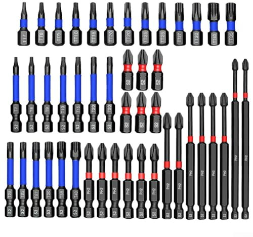 Lot de 46 tournevis magnétiques pour tournevis Torx : pour un kit d'outils durable, polyvalent et organisé