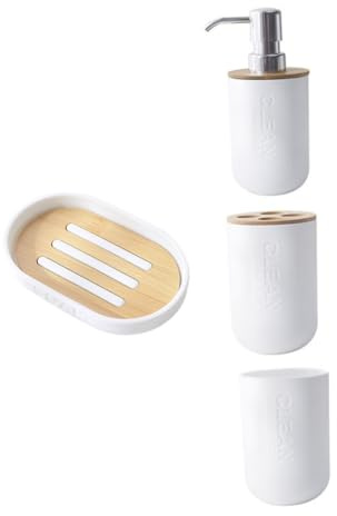 STOBAZA Almacenamiento para Baño Incluye Contenedor Caja De Loción y Soporte para Cepillo De Dientes para Bandeja De Jabón y Organización De Artículos De Baño El Cuarto De