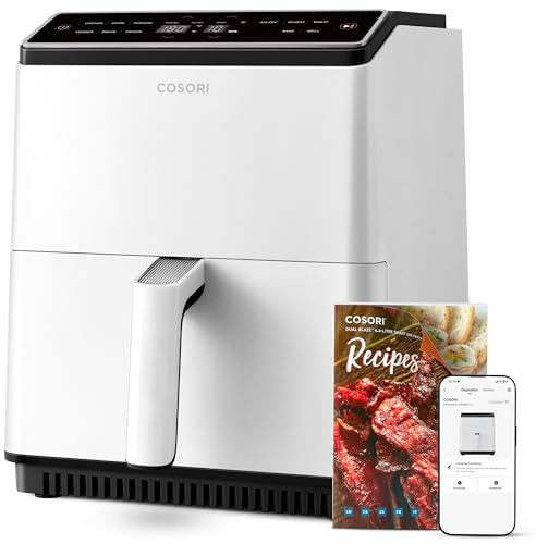 COSORI Air Fryer Dual Blaze 6.4L 11 Programmes Chauffage à Air Chaud à Circulation Tridimensionnelle,Parfect pour le Régime Hyperprotéiné,Idéal pour une Déco Élégante et Moderne,Blanc