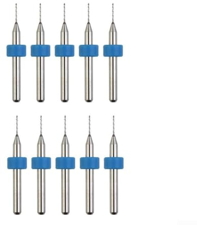 10-teiliges Hartmetall-Stahl-PCB-Bohrer-Set für Leiterplatten und verschiedene Materialbohrungen, mit Feinschleiftechnologie und Kalibrierring für Genauigkeit und Haltbarkeit (0,5 mm)