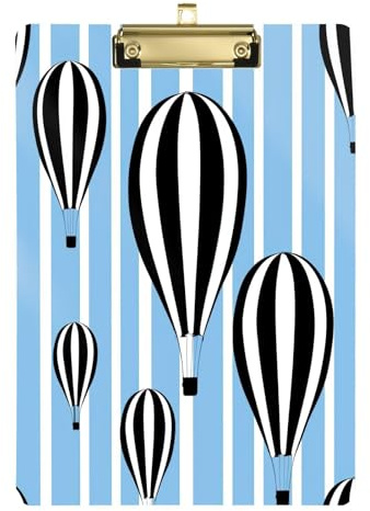 YETTASBIN Hot Air Balloon Clipboard, A4 Letter Size Acrylic Clipboards with Hanging Hole & Metal Clip for Nurse Office Worker Student, 12.5 x 9 Inch(Gold)