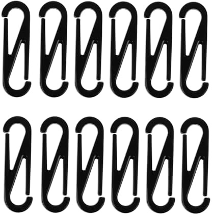 Anneome 100pcs Black Plastic Figure-8 Lanyard Hooks Lobster Clasp Snap Clips for Hanging Towels Gloves Craft Fasteners Accessories